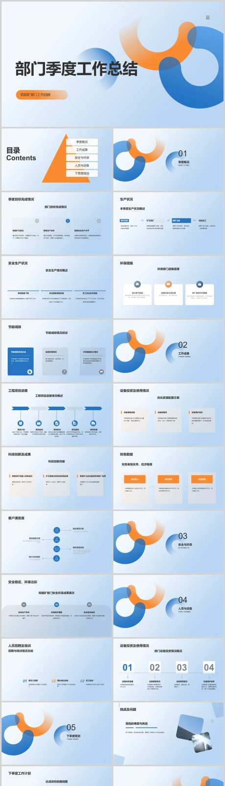 部门季度工作总结PPT-采灵感-https://www.cailinggan.com/