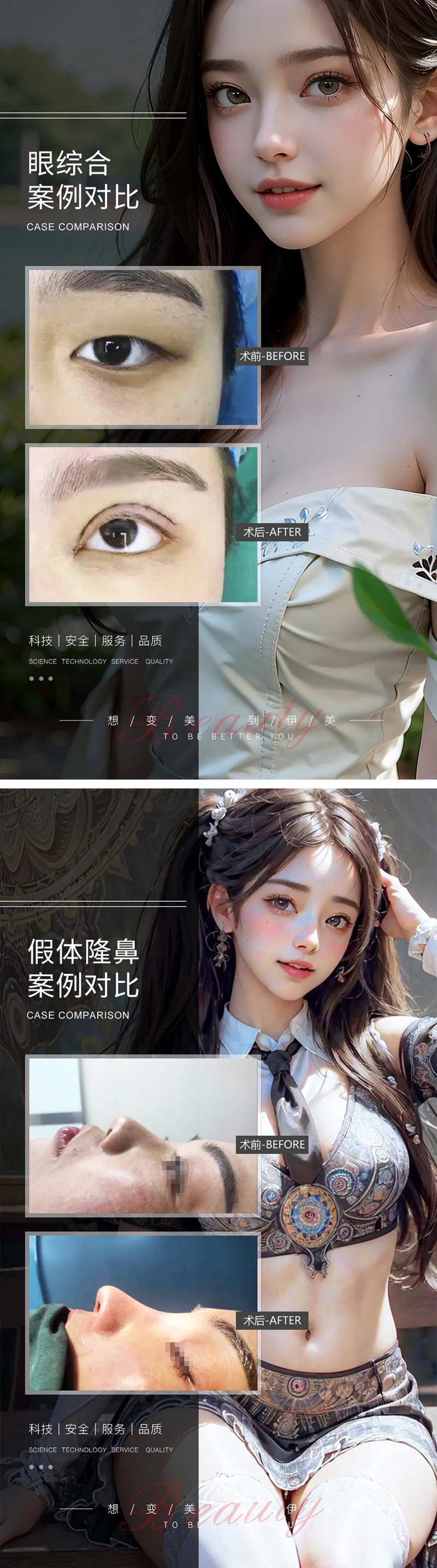 眼综合隆鼻案例对比-采灵感-cailinggan.com