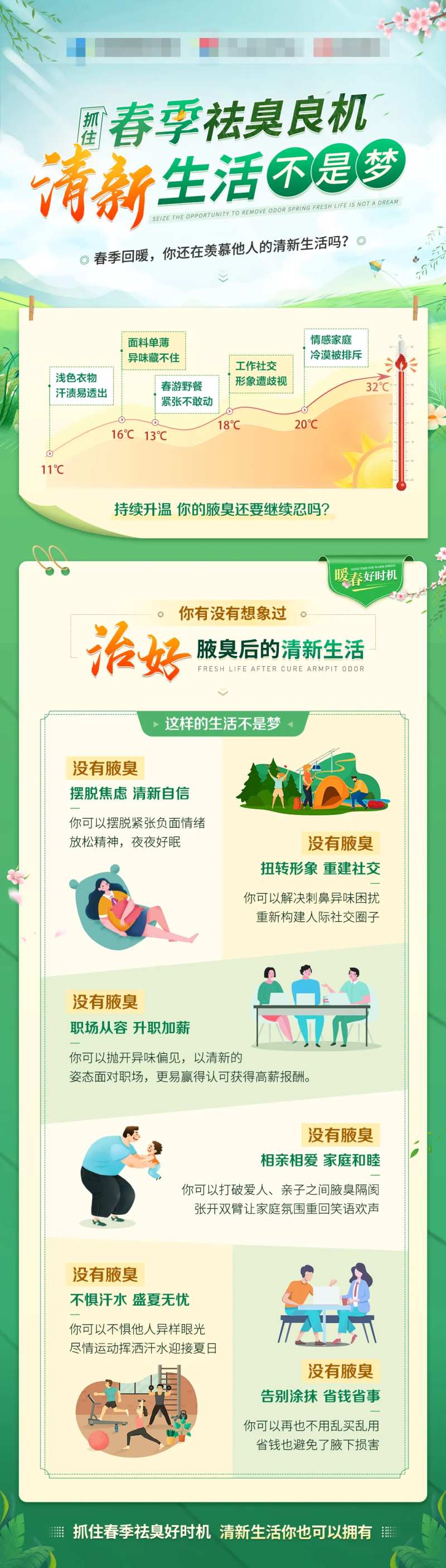 春季祛臭插画风医疗海报-采灵感-cailinggan.com