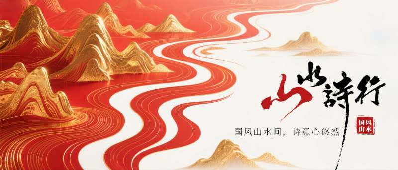 国风山水简约背景-采灵感-cailinggan.com