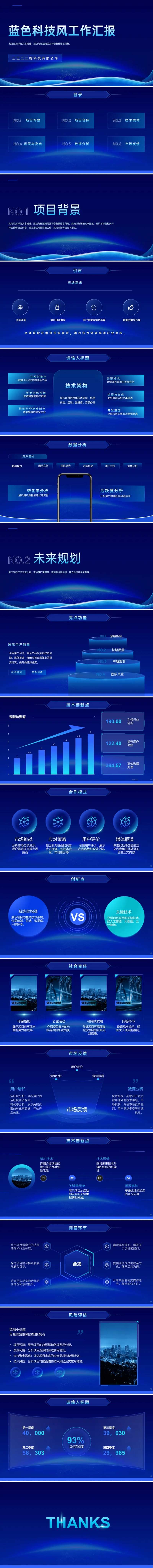 科技渐变简约工作汇报ppt-采灵感-cailinggan.com