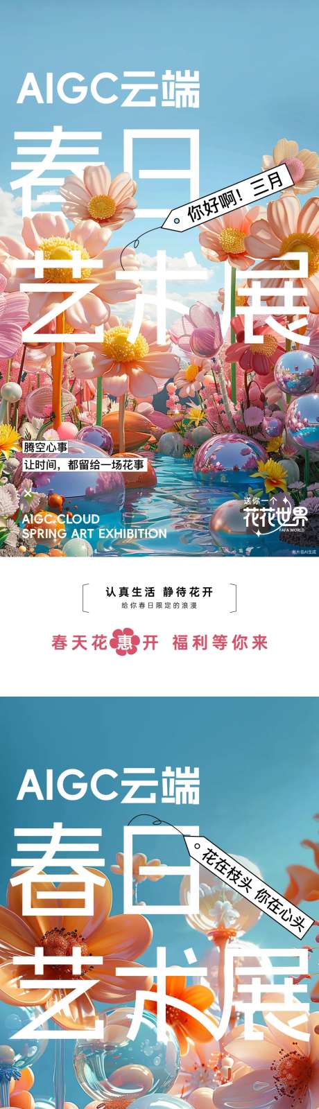 AI花季春日艺术展海报-采灵感-https://www.cailinggan.com/