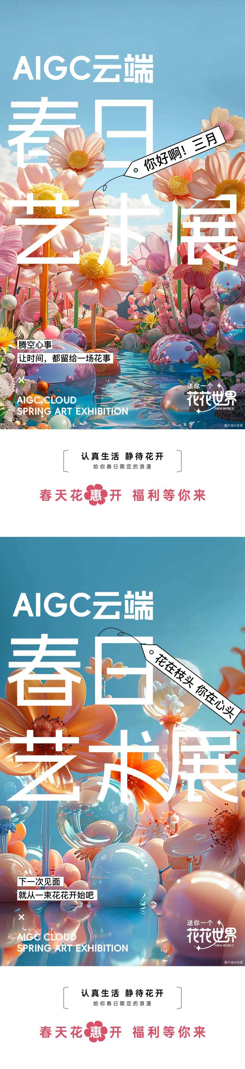 AI花季春日艺术展海报-采灵感-cailinggan.com