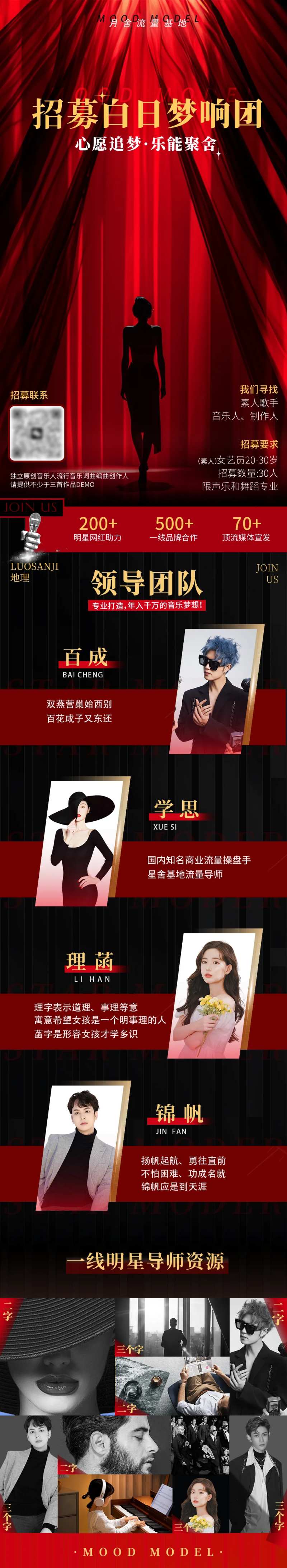 招募艺人导师介绍长图海报-采灵感-cailinggan.com