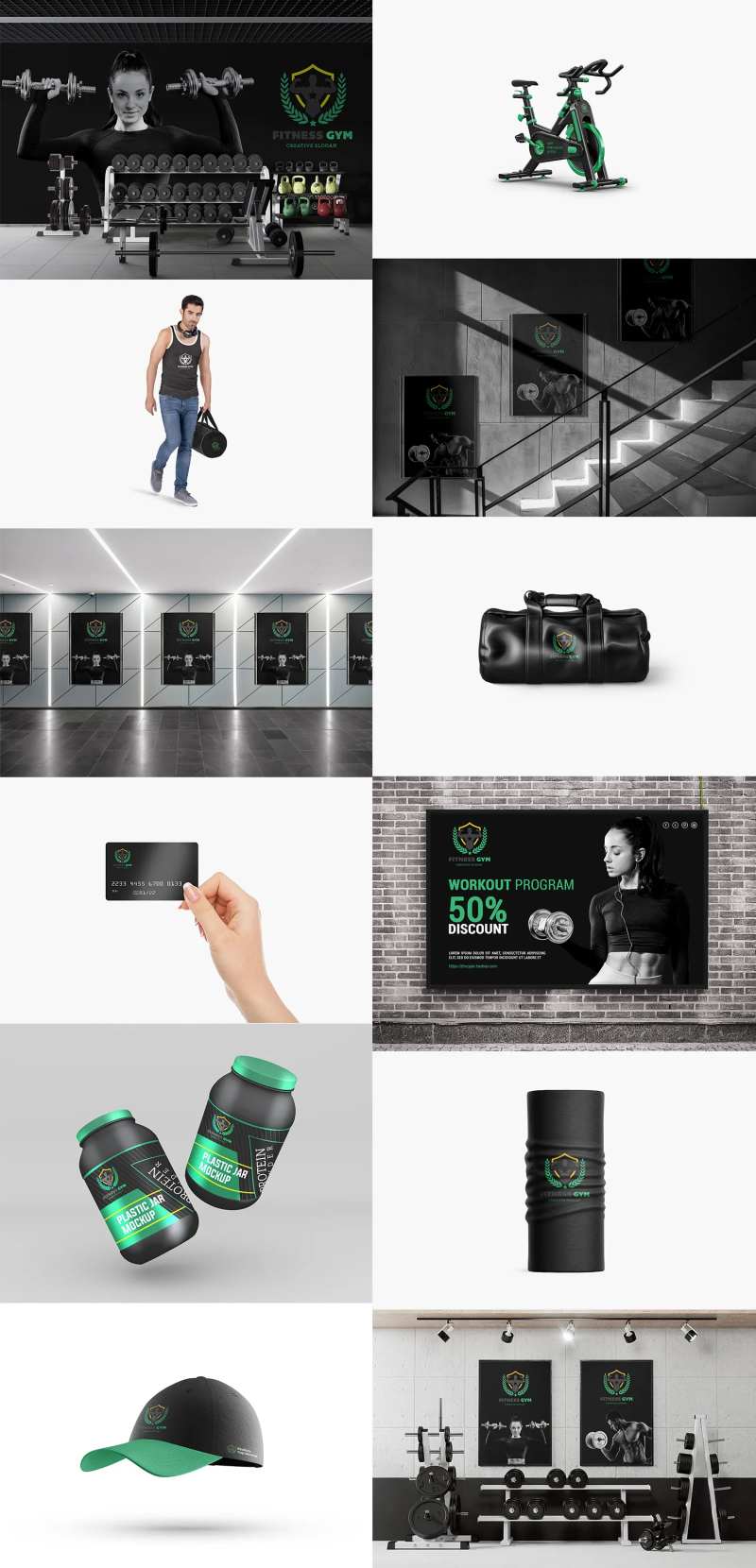 运动品牌VI健身器材LOGO展示样机-采灵感-cailinggan.com