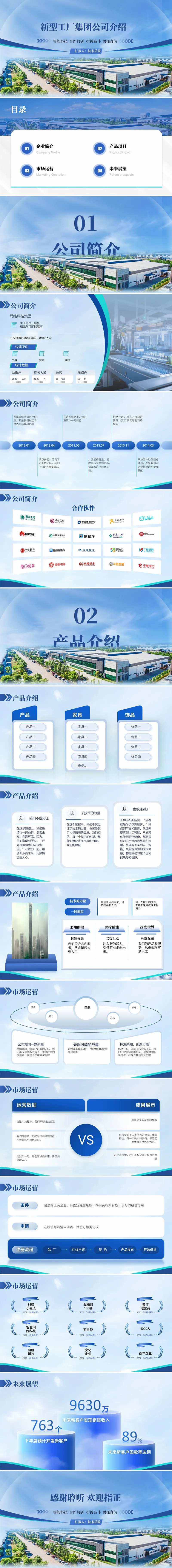 蓝色科技工厂公司介绍PPT-采灵感-cailinggan.com
