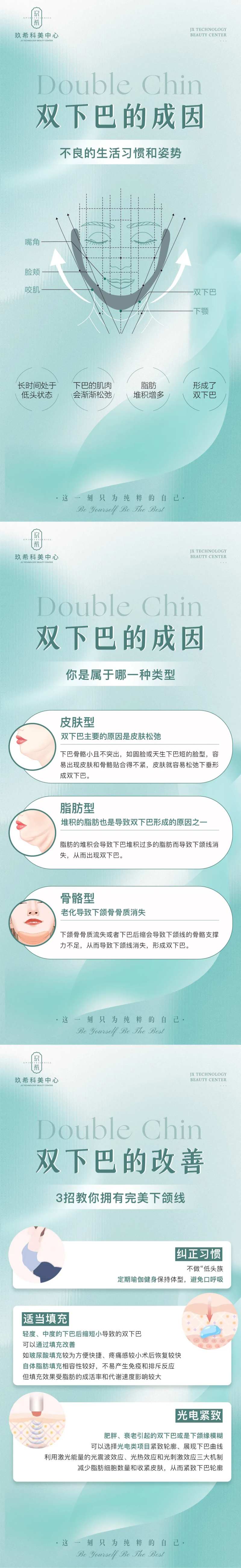 医美双下巴成因科普长图海报-采灵感-cailinggan.com