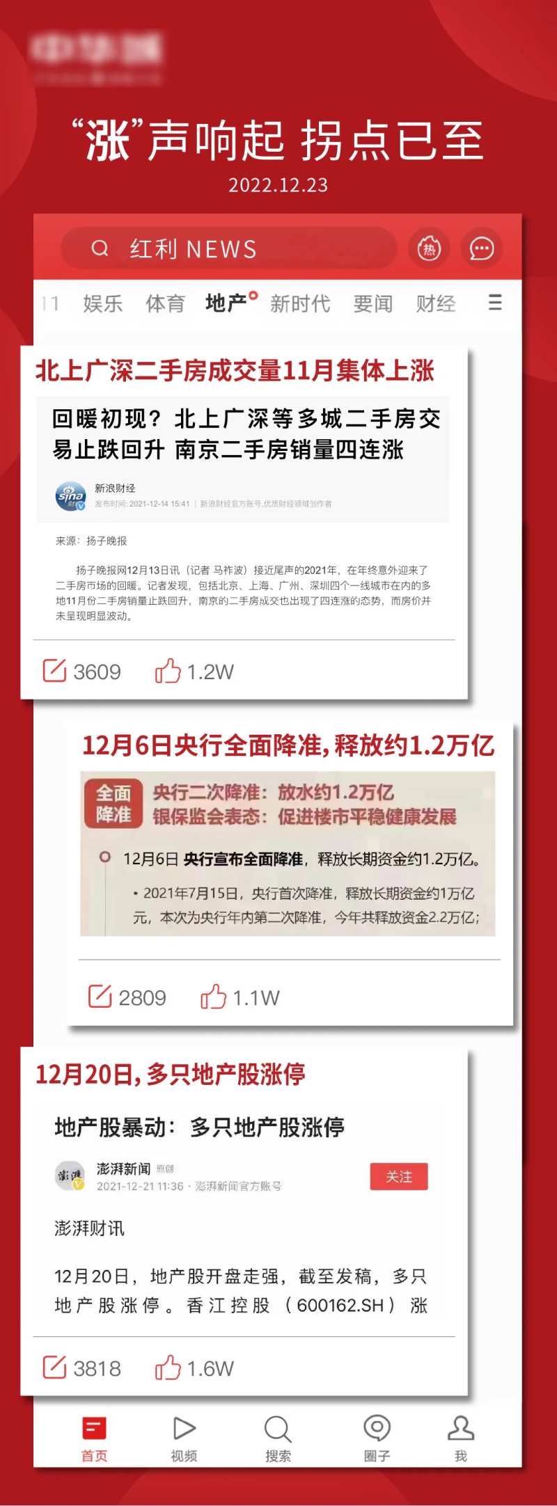 房地产新闻热点海报-采灵感-cailinggan.com