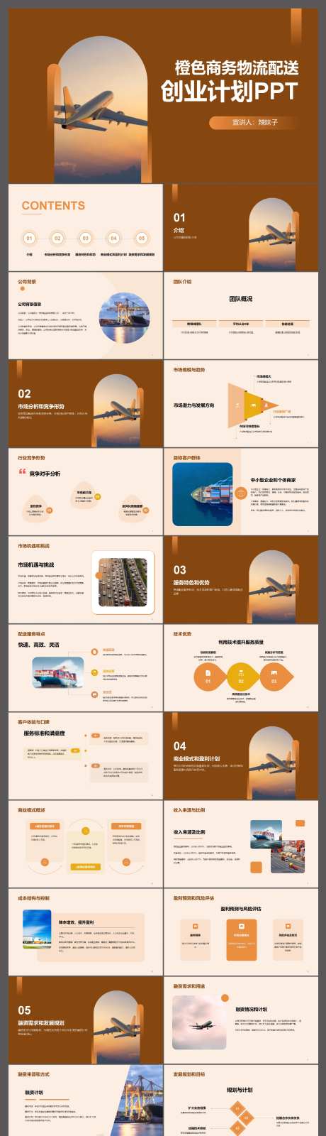 物流配送创业计划书PPT-采灵感-https://www.cailinggan.com/