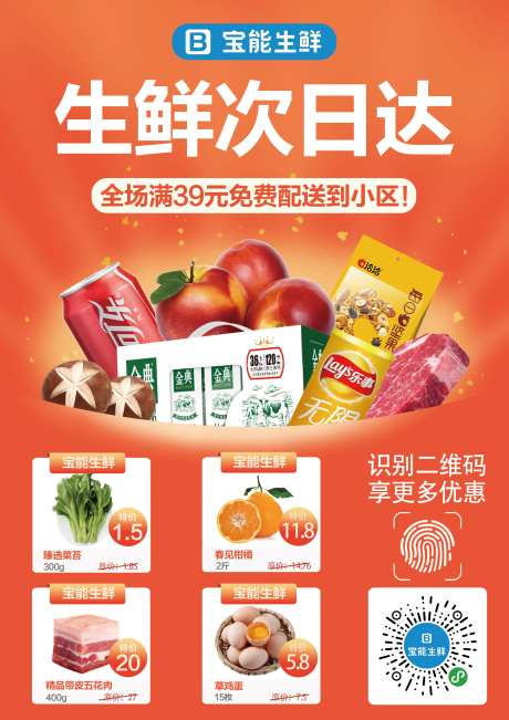 电商生鲜商城海报-采灵感-https://www.cailinggan.com/