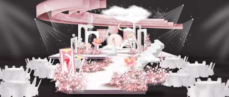 粉色婚礼美陈-采灵感-https://www.cailinggan.com/