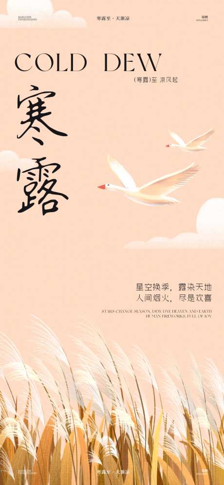 寒露芦苇大雁海报-采灵感-https://www.cailinggan.com/