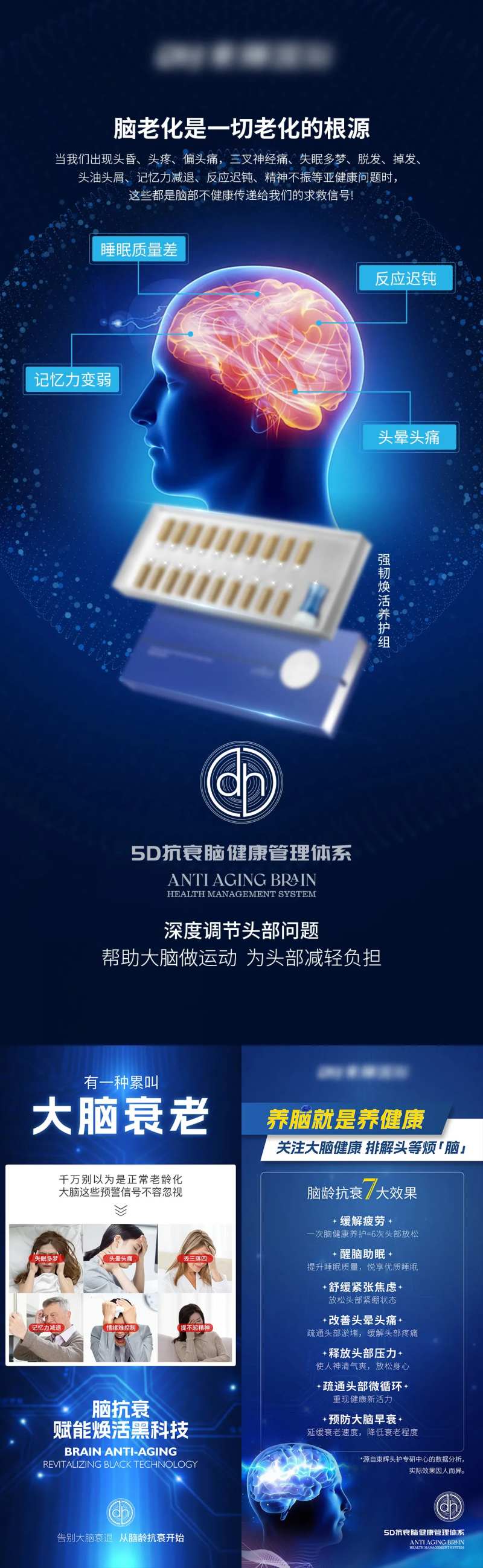 大脑老化特征和抗衰功效朋友圈海报-采灵感-cailinggan.com