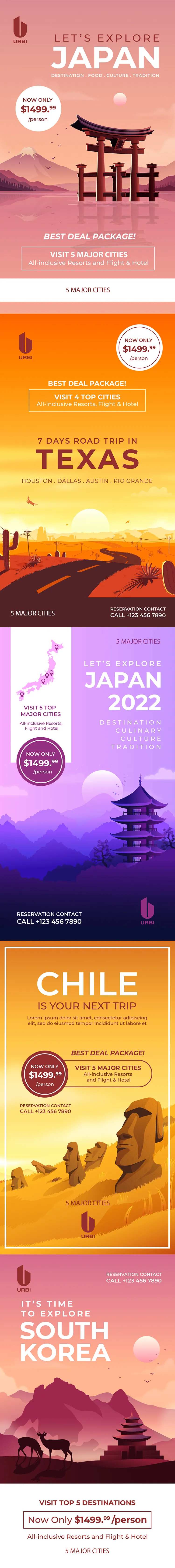 城市插画风英文海报-采灵感-cailinggan.com