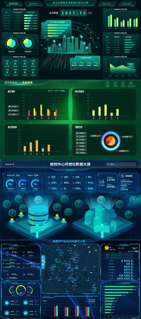 智慧燃气监控综合展示大屏某企业销售系-采灵感-https://www.cailinggan.com/
