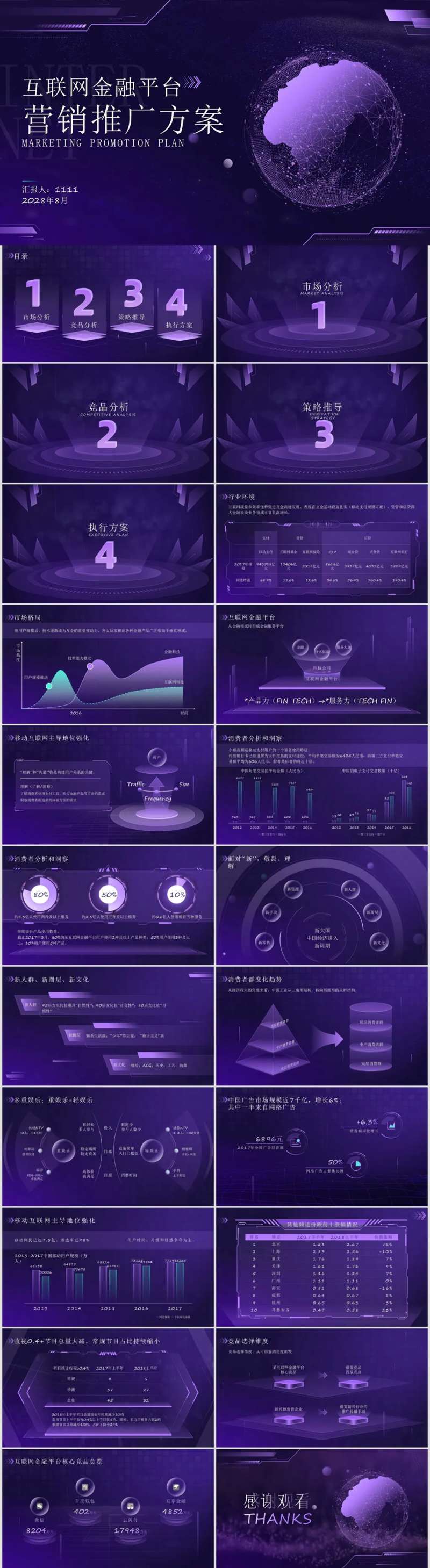 紫色科技风互联网金融平台营销推广方案-采灵感-cailinggan.com