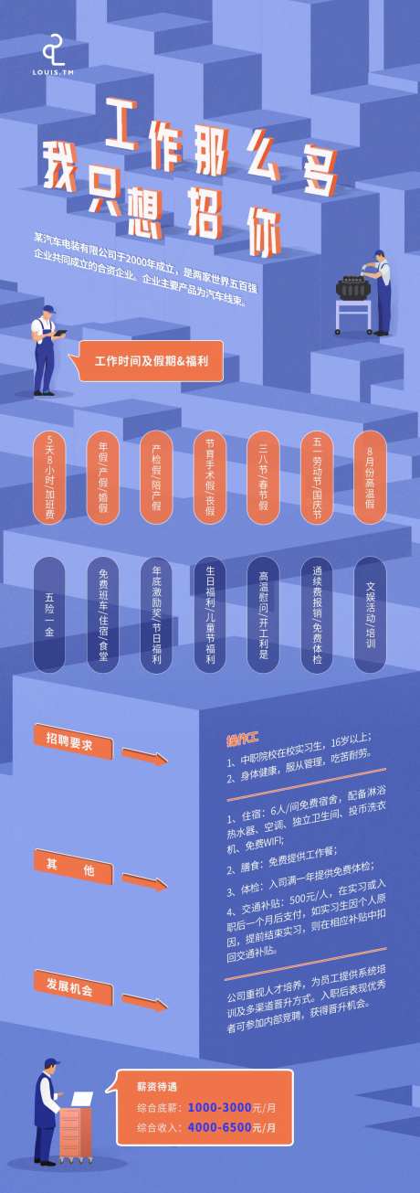 汽配招聘海报-采灵感-https://www.cailinggan.com/