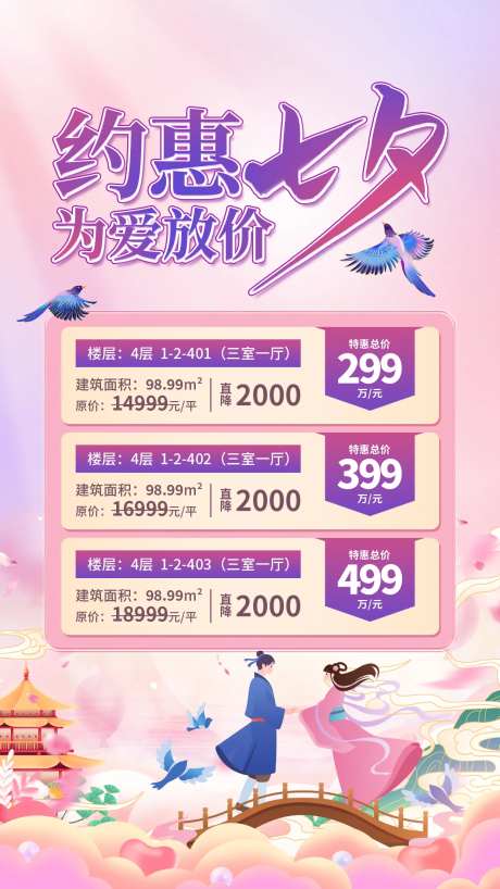 地产七夕营销海报-采灵感-https://www.cailinggan.com/
