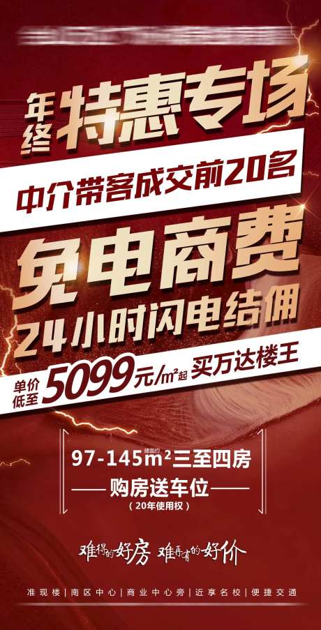 地产楼王特惠结佣金海报-采灵感-https://www.cailinggan.com/