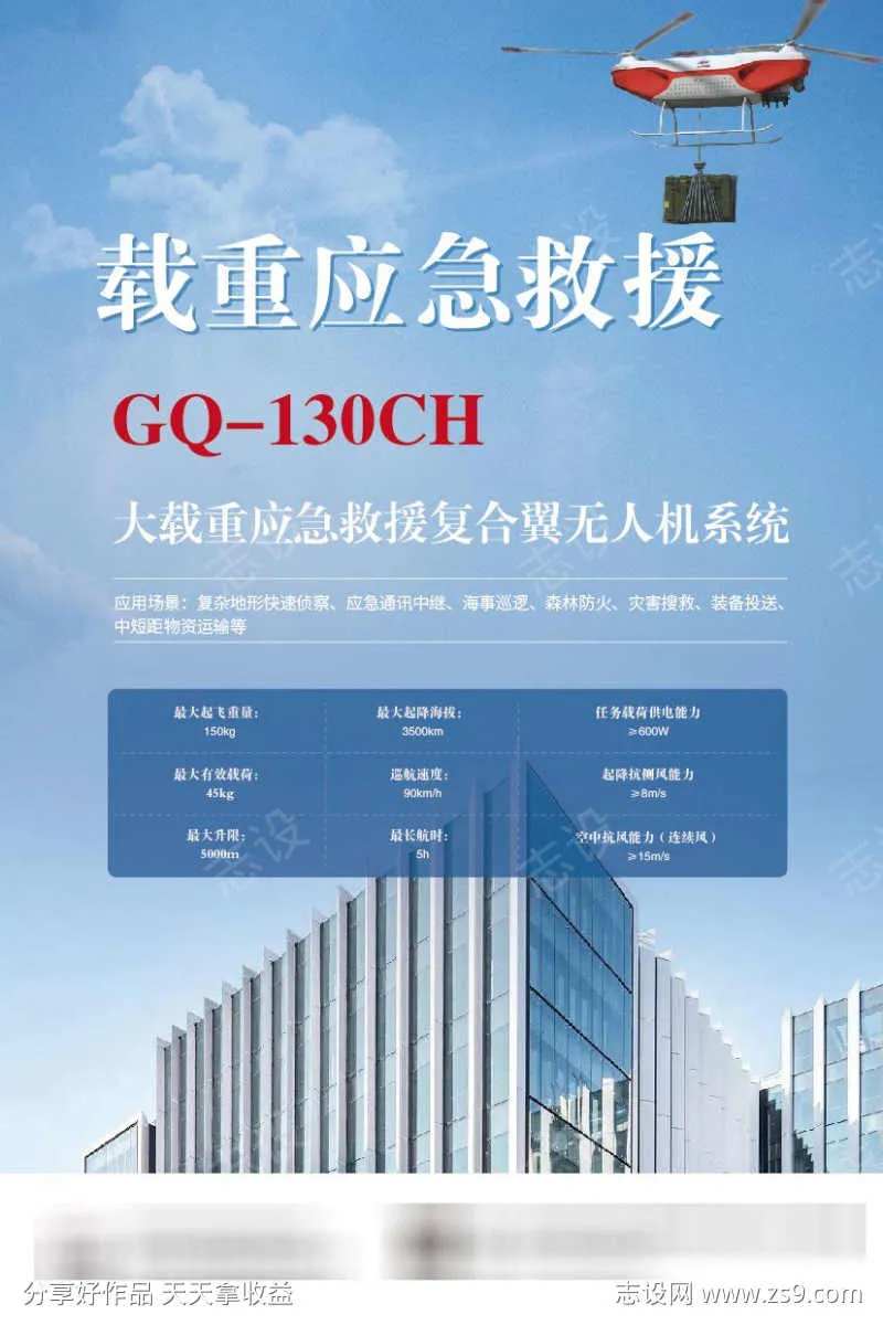 应急救援飞机介绍海报-采灵感-cailinggan.com