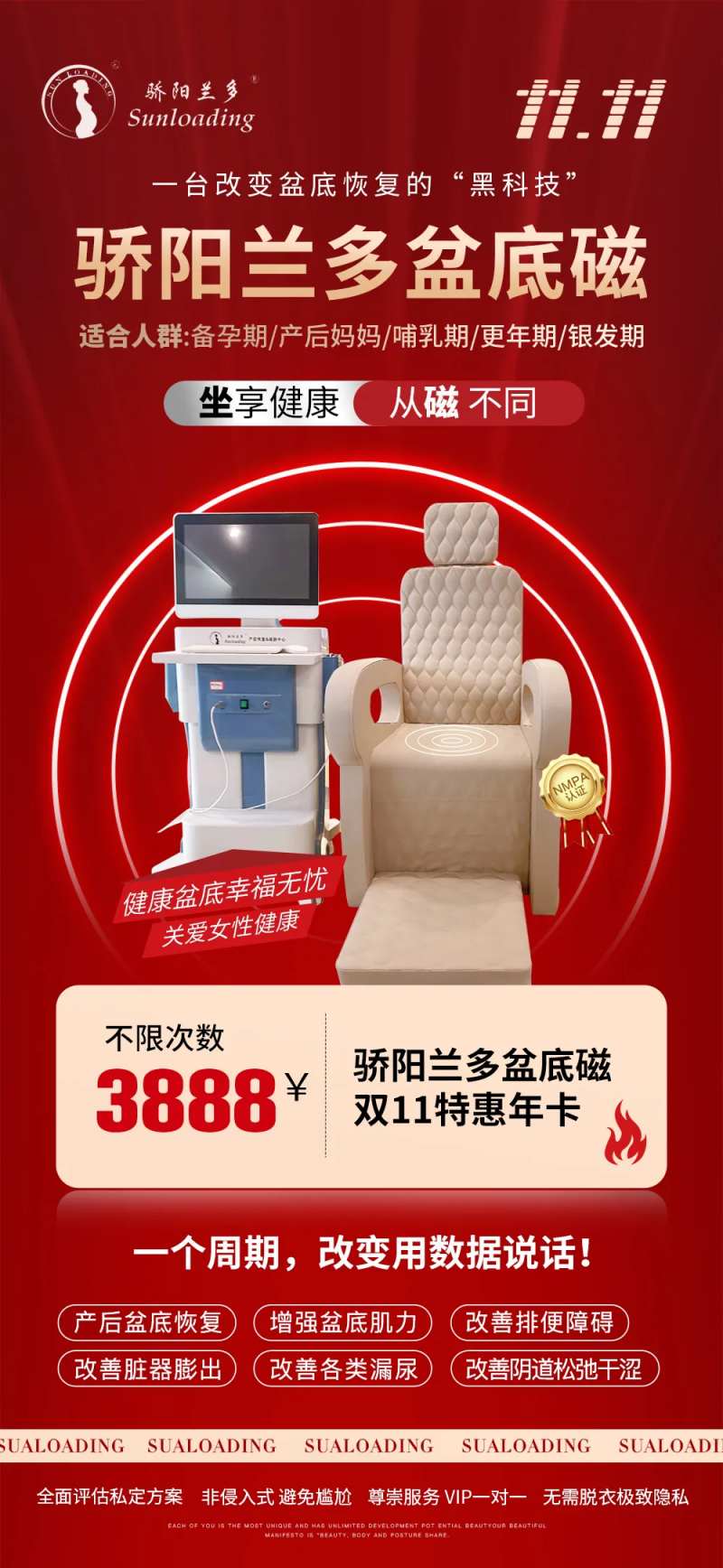 双11产后修复盆底磁海报-采灵感-cailinggan.com