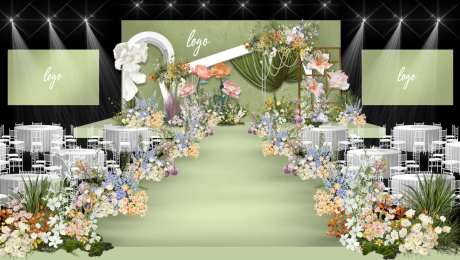 绿色莫奈花园婚礼-采灵感-https://www.cailinggan.com/