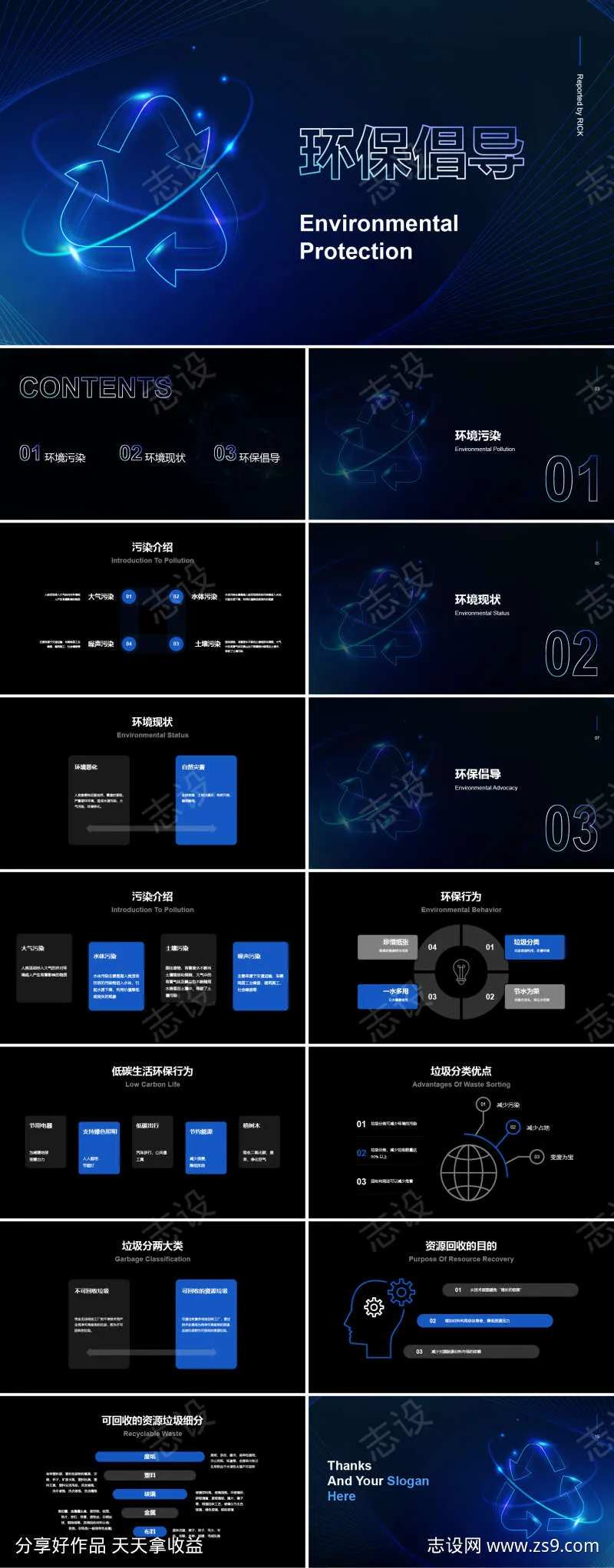科技环保倡导PPT-采灵感-cailinggan.com