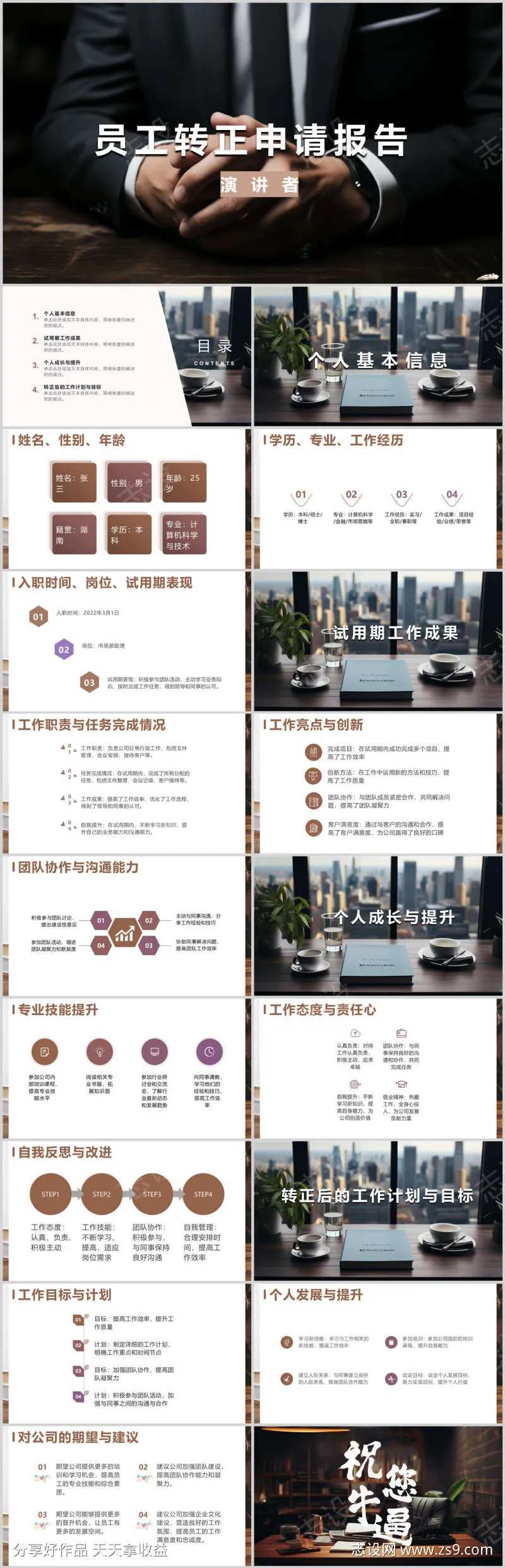 员工转正申请报告PPT-采灵感-cailinggan.com