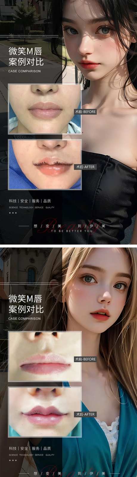 微笑M唇案例对比海报-采灵感-https://www.cailinggan.com/