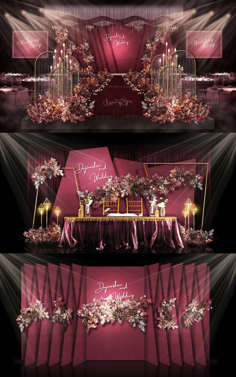 暗红婚礼活动展板-采灵感-cailinggan.com