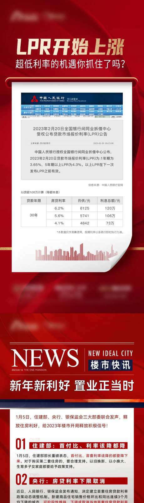 地产政策利好快讯简约海报-采灵感-https://www.cailinggan.com/
