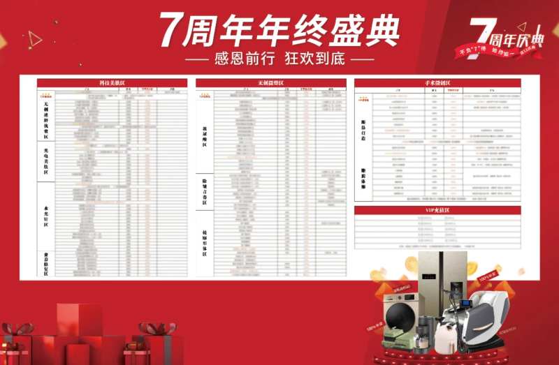 医美周年庆价格表活动背景板-采灵感-cailinggan.com