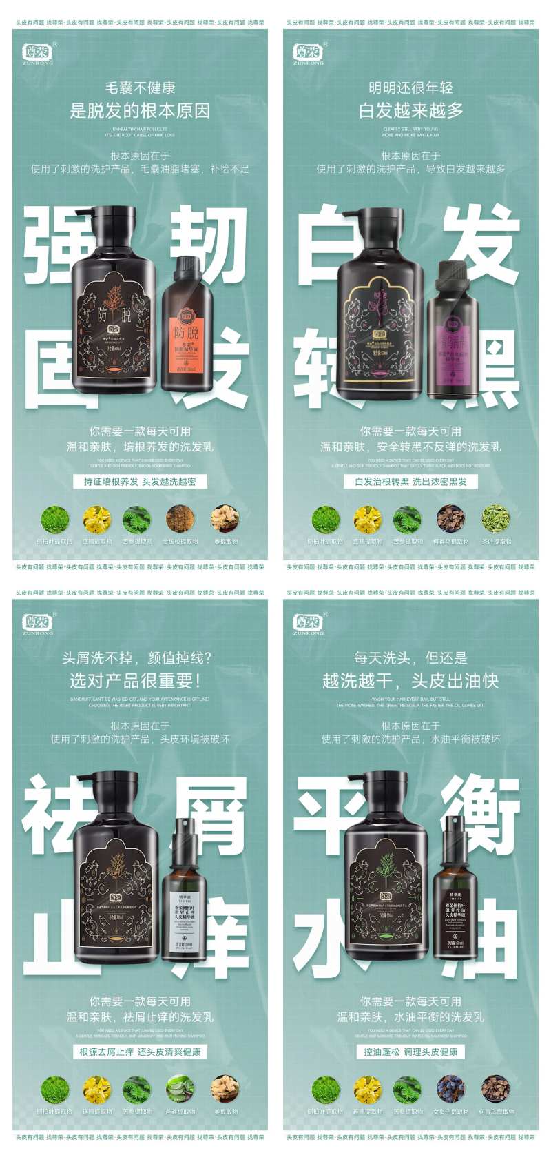 洗发水控油祛屑朋友圈海报-采灵感-cailinggan.com