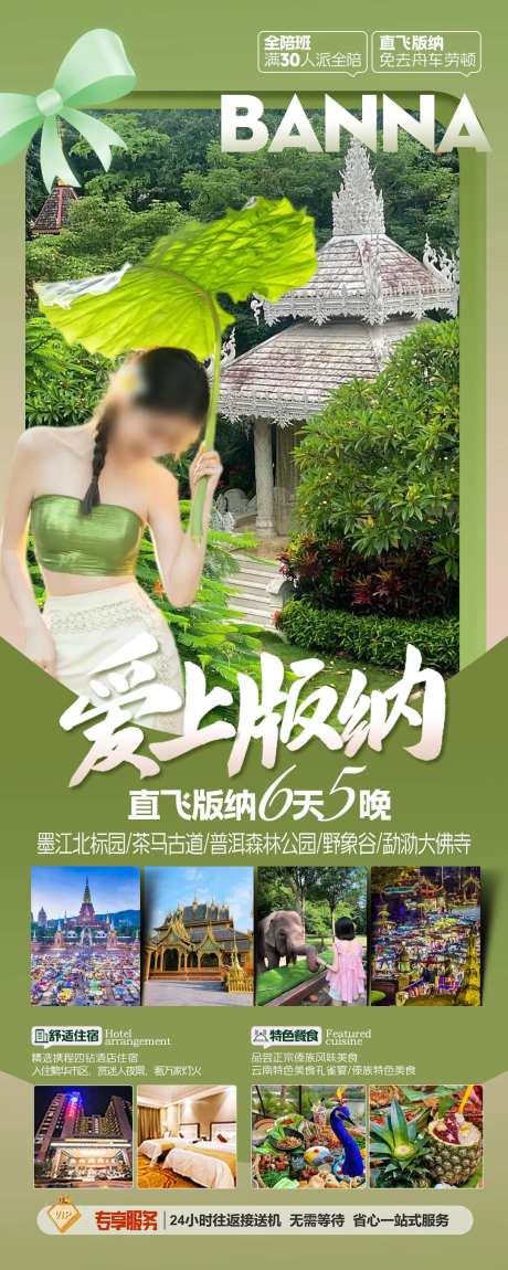 爱上版纳旅游海报-采灵感-https://www.cailinggan.com/