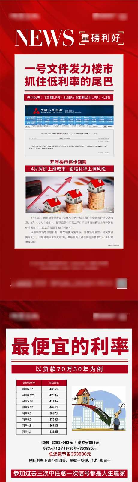 重大利好简约系列海报-采灵感-https://www.cailinggan.com/