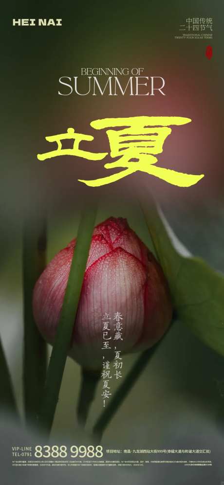 二十四节气立夏意境海报-采灵感-https://www.cailinggan.com/