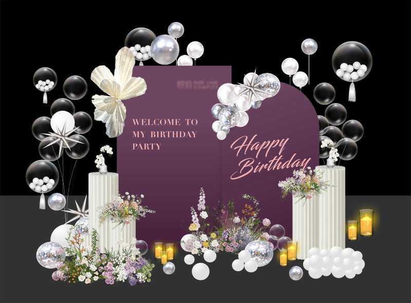 紫色氛围展板-采灵感-cailinggan.com