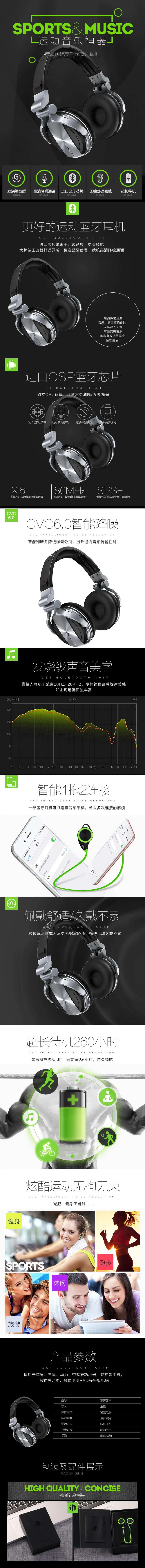 运动蓝牙头戴式耳机电商详情页-采灵感-cailinggan.com