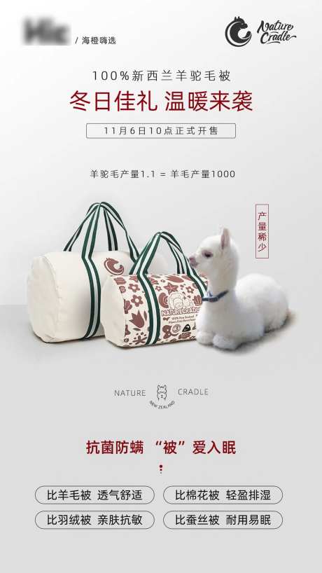 羊驼毛被介绍海报-采灵感-https://www.cailinggan.com/