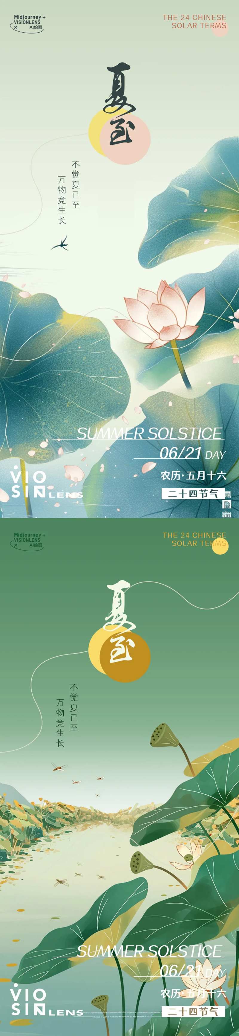 二十四节气夏至借势系列海报-采灵感-cailinggan.com
