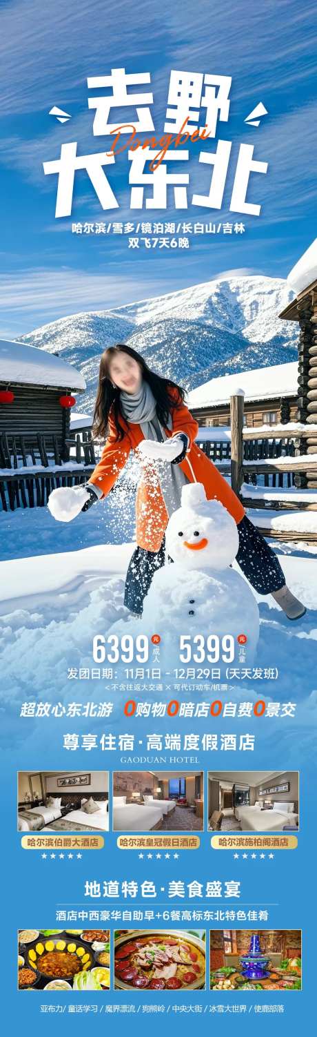 去野大东北冬季旅游海报-采灵感-https://www.cailinggan.com/