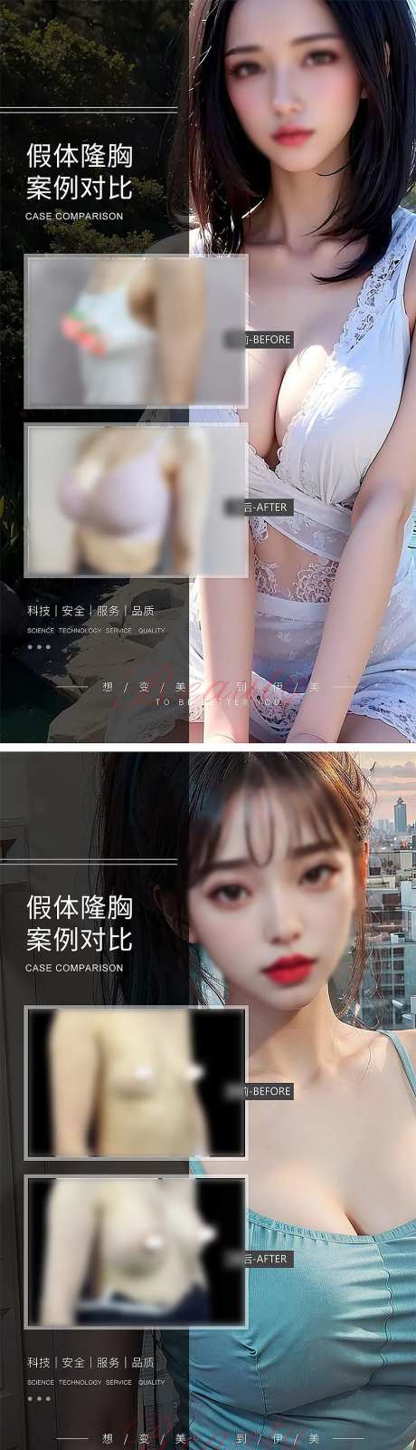假体隆胸案例对比系列海报-采灵感-https://www.cailinggan.com/