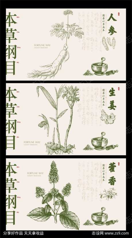 本草纲目中药展板2-采灵感-https://www.cailinggan.com/