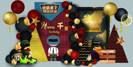 宝宝生日宴氛围展板-采灵感-https://www.cailinggan.com/