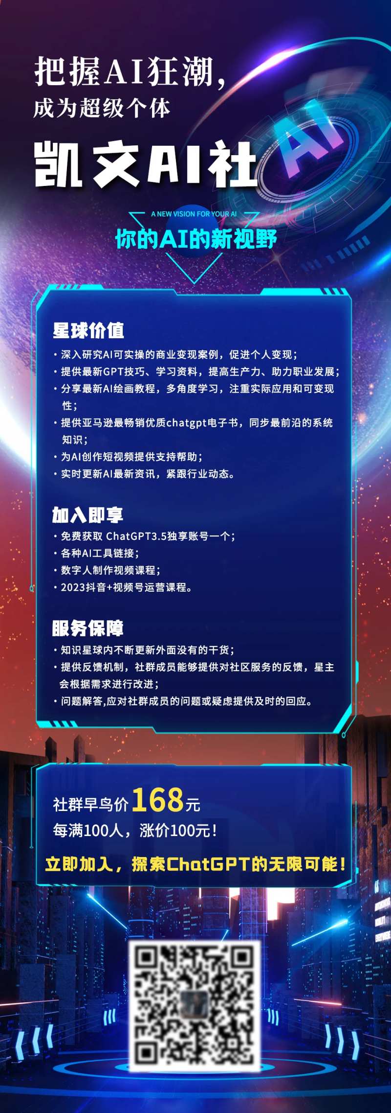 赛博朋克科技风ai狂潮长图海报-采灵感-cailinggan.com