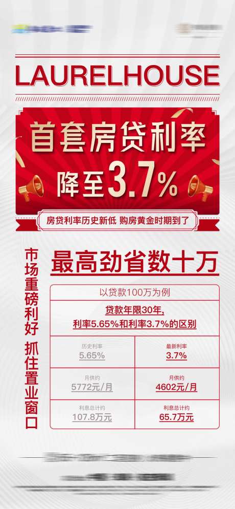 地产降息海报-采灵感-https://www.cailinggan.com/