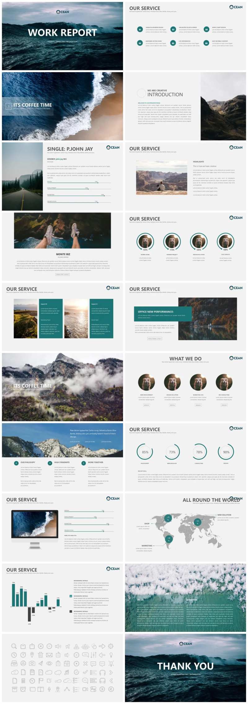 大气商务风工作汇报英文PPT模板-采灵感-cailinggan.com