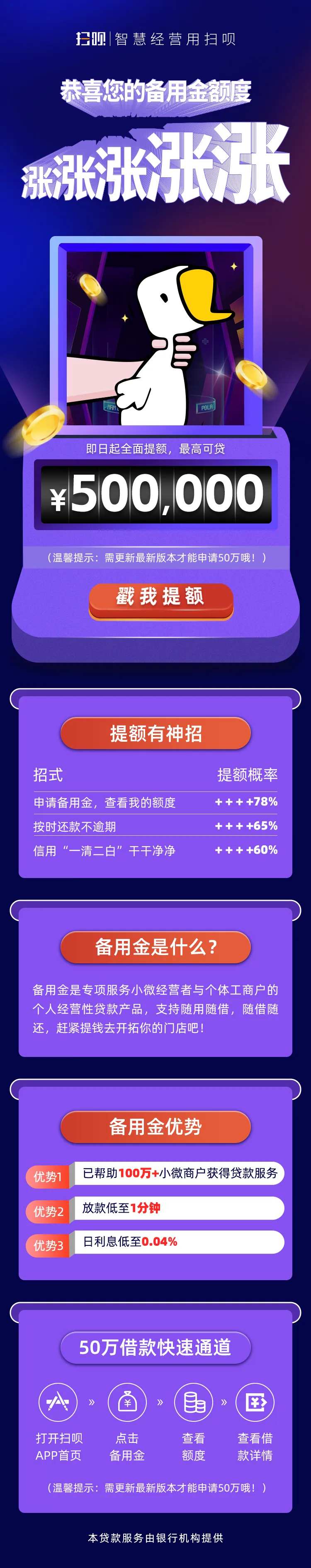 备用金额度涨涨涨全面提额最高50万-采灵感-cailinggan.com