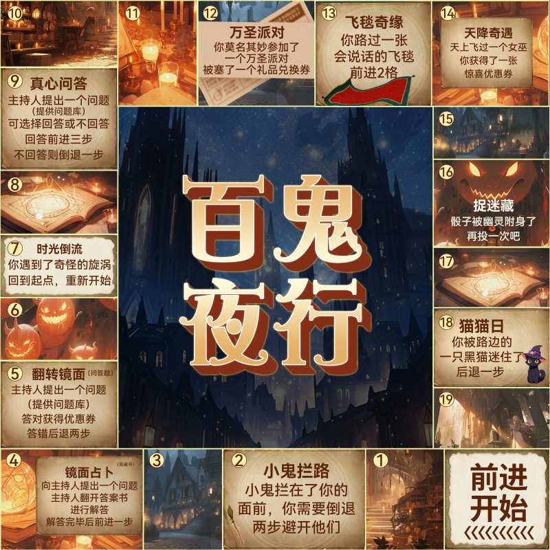 万圣节大富翁游戏地贴-采灵感-cailinggan.com