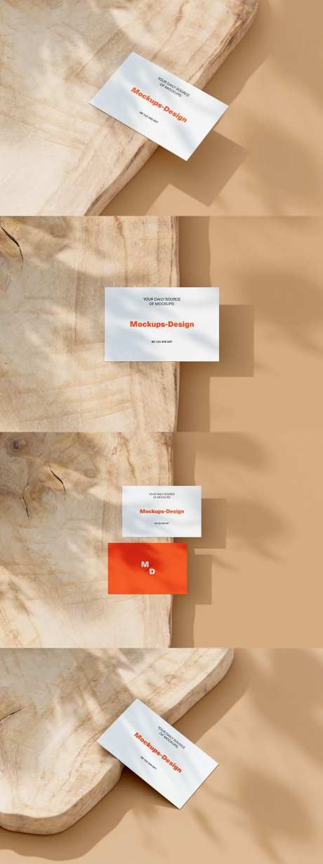 木板上的名片模型贴图样机-采灵感-https://www.cailinggan.com/